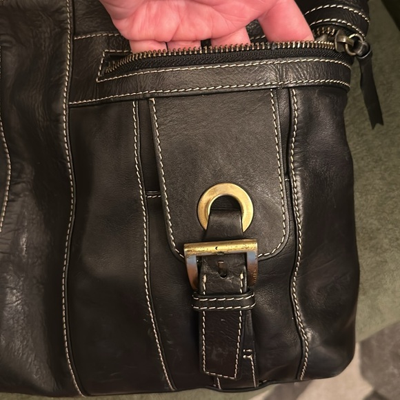 Black soft leather handbag Aqua Madonna - Picture 3 of 10